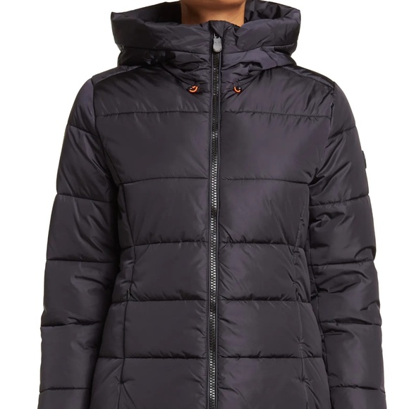 NWT Save the Duck Taylor Hooded Puffer Coat Evergreen Sz S - Picture 3 of 12